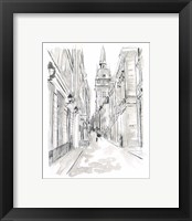 Framed 'European City Sketch III' border=