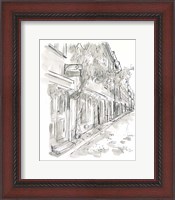 Framed 'European City Sketch V' border=