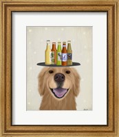 Framed Golden Retriever Beer Lover
