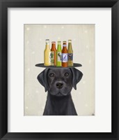 Framed Labrador Black Beer Lover