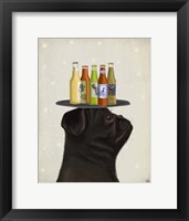 Framed Pug Black Beer Lover