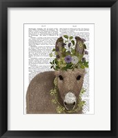 Framed Donkey Bohemian 2 Book Print