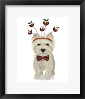 Framed Christmas Des - Westie and Christmas Puds