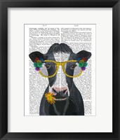 Framed Cow and Flower Glasses Book Print