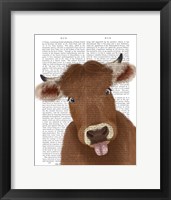 Framed Funny Farm Cow 2 Book Print