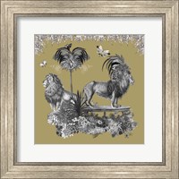 Framed 'Livoris Feritas Lion Design, Square' border=