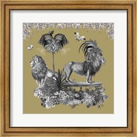 Framed 'Livoris Feritas Lion Design, Square' border=