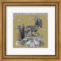 Framed 'Livoris Feritas Zebra Design, Square' border=