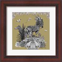 Framed 'Livoris Feritas Zebra Design, Square' border=