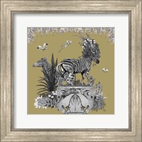 Framed 'Livoris Feritas Zebra Design, Square' border=