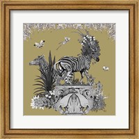 Framed 'Livoris Feritas Zebra Design, Square' border=