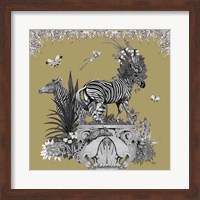 Framed 'Livoris Feritas Zebra Design, Square' border=