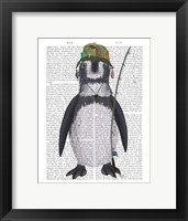 Framed Penguin Fishing Book Print