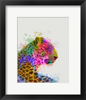 Framed Leopard Rainbow Splash 1