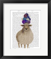 Framed Sheep with Wool Hat, Full Book Print