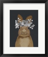 Framed Rabbit, White Flowers