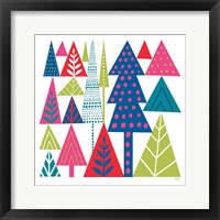 Framed Geometric Holiday Trees II Bright