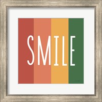 Framed 'Smile Rainbow Retro' border=