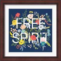 Framed 'Wild Garden II Navy' border=