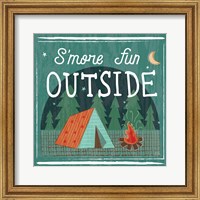 Framed 'Comfy Camping III' border=