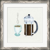 Framed 'Coffee Break VIII Tan' border=