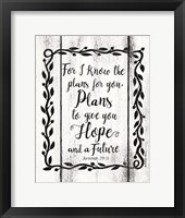 Framed Plans to Give You Hope