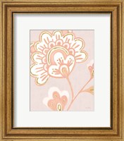 Framed 'Flora Chinoiserie VI Textured Terra' border=