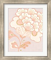 Framed 'Flora Chinoiserie V Textured Terra' border=