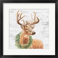 Framed Woodland Holidays Stag Gray