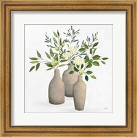 Framed 'Natural Bouquet II White' border=