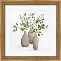 Framed 'Natural Bouquet II White' border=