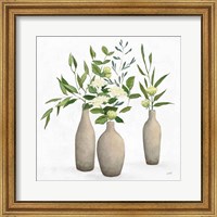 Framed 'Natural Bouquet I White' border=