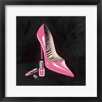 Framed 'Pink Shoe I Crop' border=