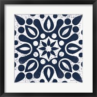 Blue and White Tile IV Framed Print