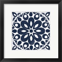 Framed 'Blue and White Tile III' border=