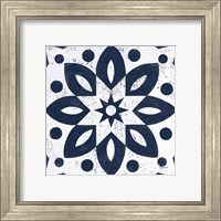 Framed 'Blue and White Tile I' border=