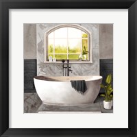 Marble Bath I black & white Framed Print