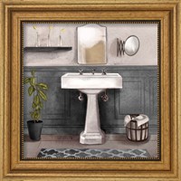 Framed 'Serene Bath I black & white' border=