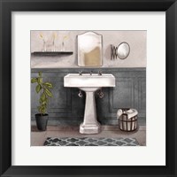 Serene Bath I black & white Framed Print