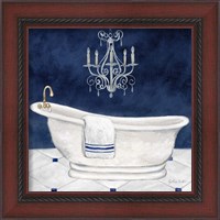 Framed 'Navy Blue Bath I' border=