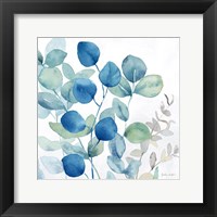 Eucalyptus Leaves Navy I Framed Print