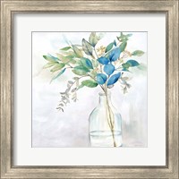 Framed 'Eucalyptus Vase Navy I' border=