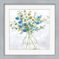 Framed Eucalyptus Vase Navy II