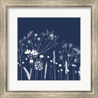 Framed 'Indigo Flowers I' border=