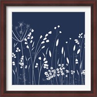 Framed 'Indigo Flowers II' border=