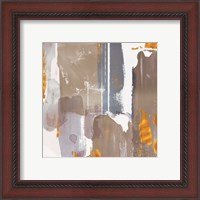 Framed 'Icescape Abstract Grey Gold I' border=