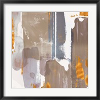 Framed Icescape Abstract Grey Gold I