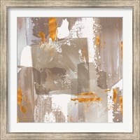 Framed 'Icescape Abstract Grey Gold II' border=