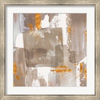 Framed 'Icescape Abstract Grey Gold II' border=