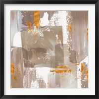 Framed 'Icescape Abstract Grey Gold II' border=